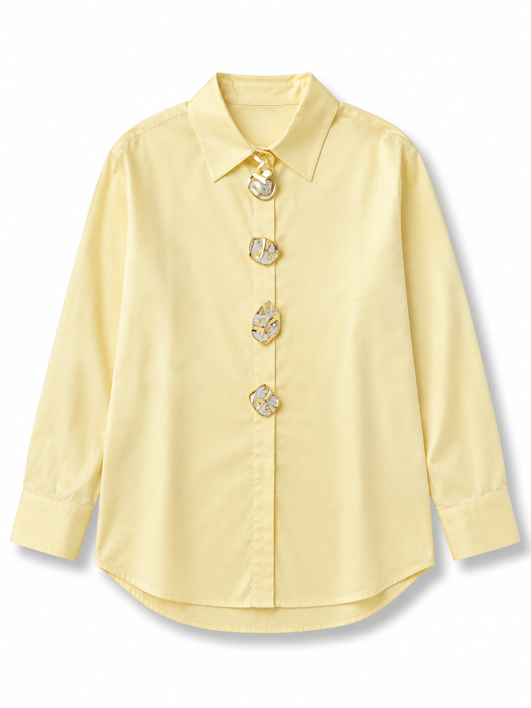 Yellow Statement Button Shirt