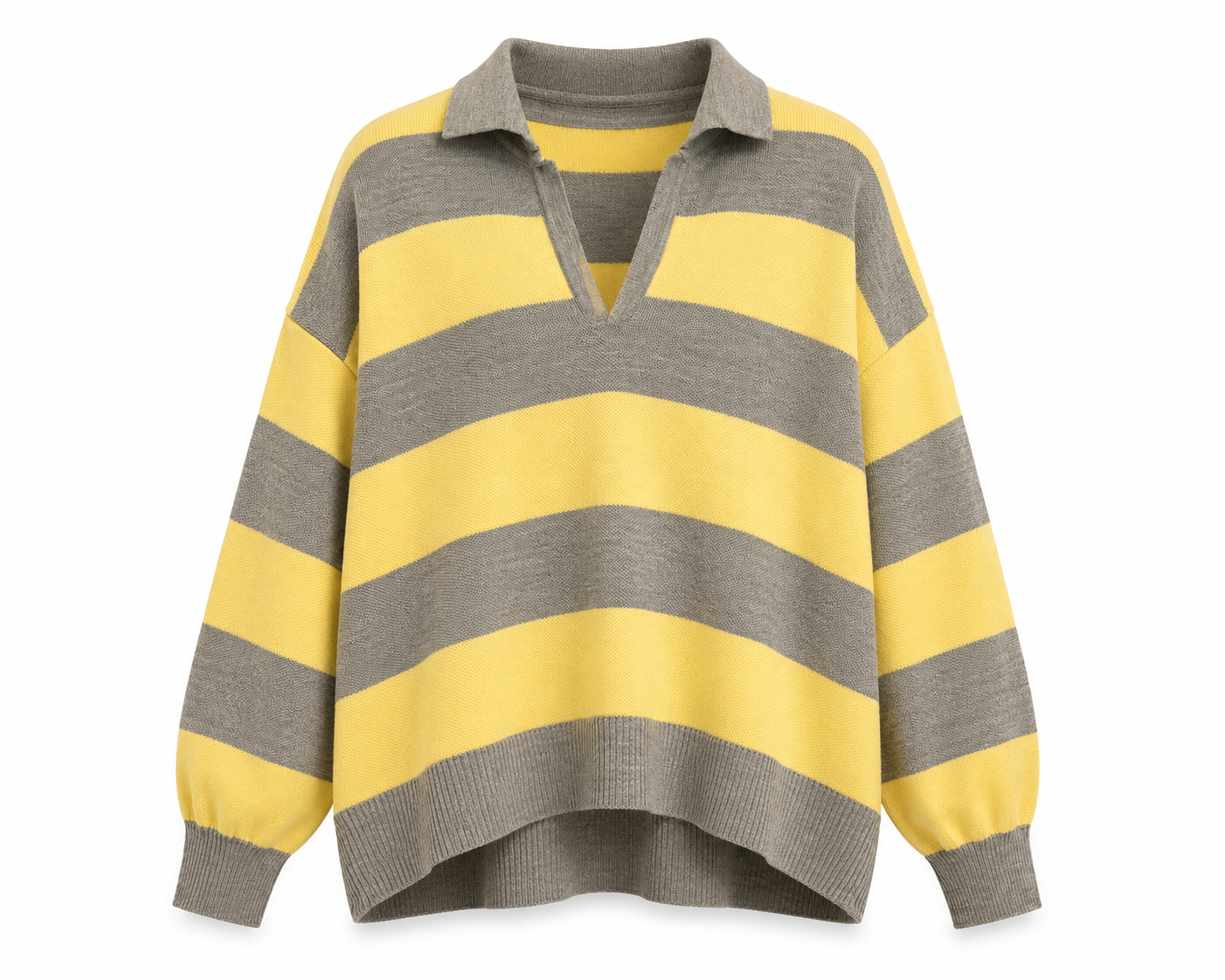 Striped Knit collared sweater