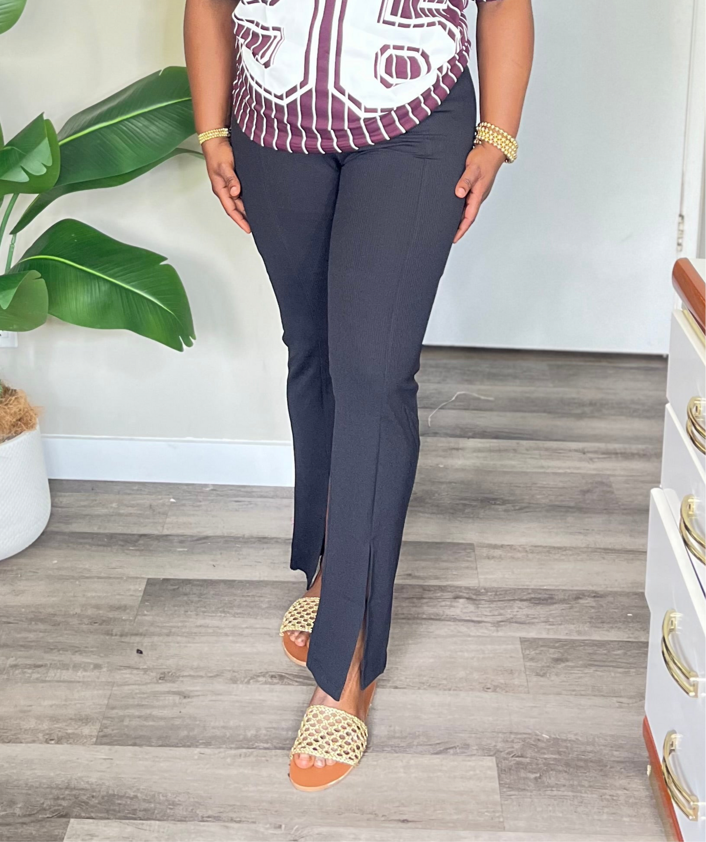Front slit pant