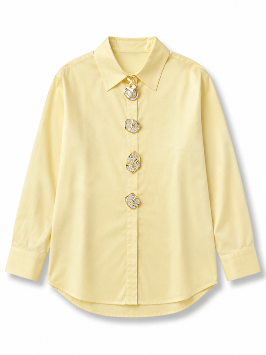 Yellow Statement Button Shirt