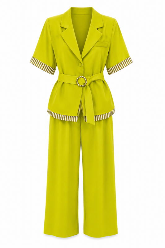 Elite Belted Pants Set