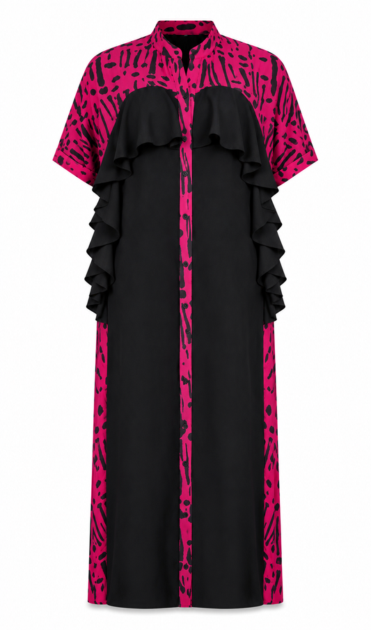 Frill detail shirtdress