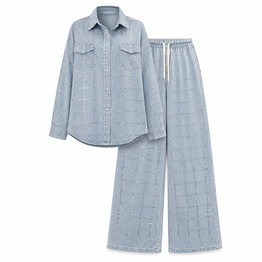 Stoned denim 2pc set