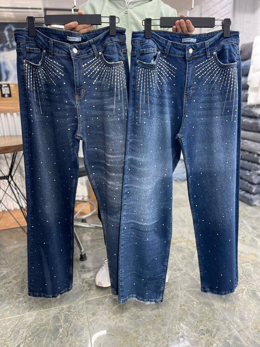 Stoned jean trousers